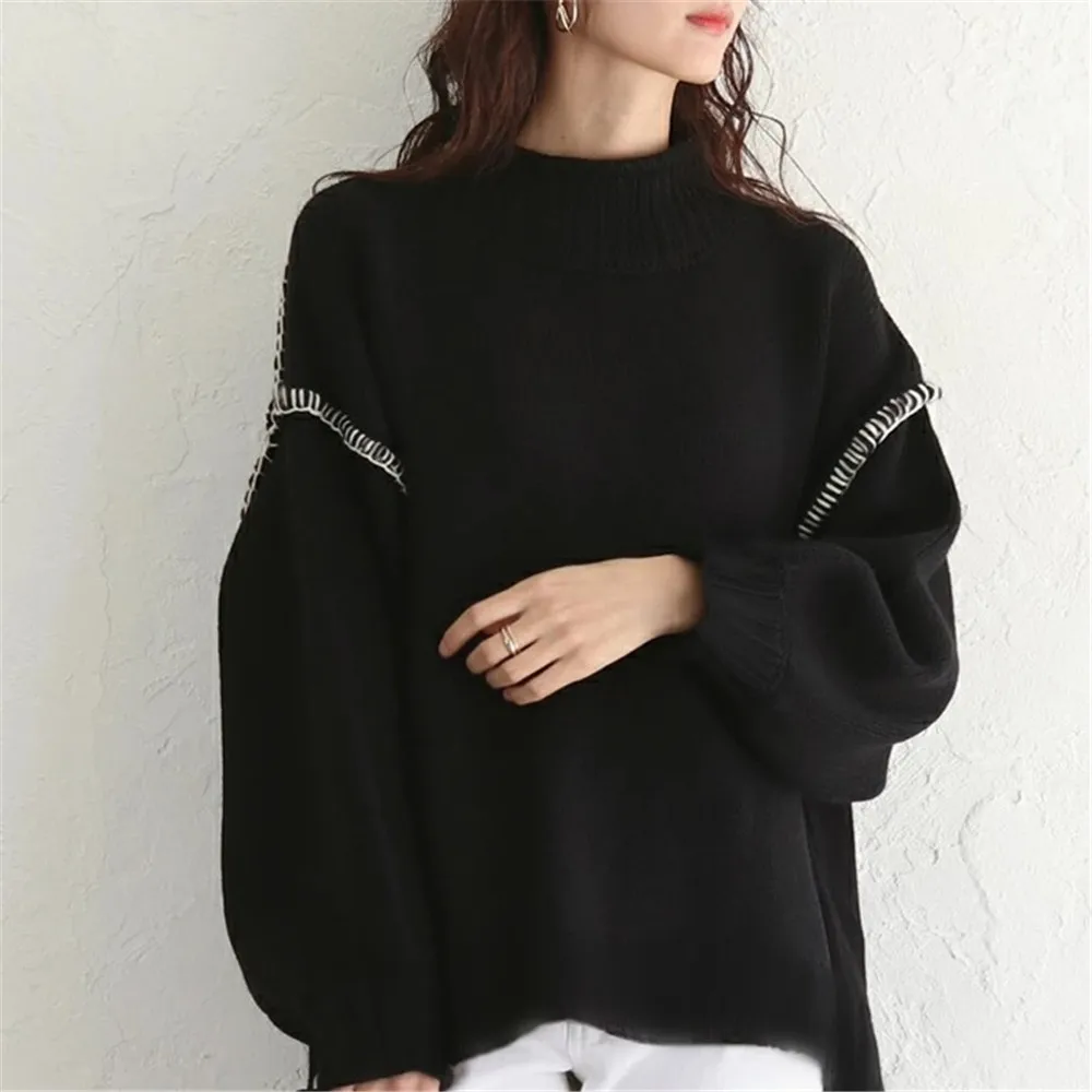 

SweaterElegant Pullovers Knitted Sweater Women Japan Style Loose Warm Women's Knitwear Long Sleeve Warm Sweater Female 2020