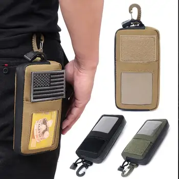 

Tactical Wallet Card Pouch 1000D Military Waist Bag With Carabiner Waterproof Molle Bag Card Key Holder for Camping Hunting