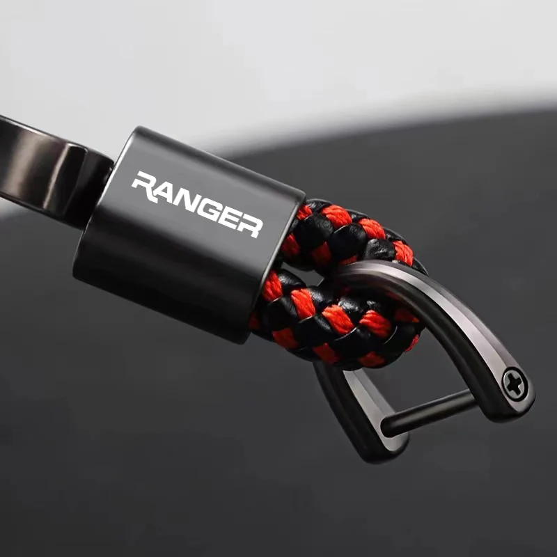 Zinc Alloy Leather Car Key Ring Knitting Keychain For Ford Ranger T6 2008 2017 2018 Accessories Styling | Автомобили и мотоциклы