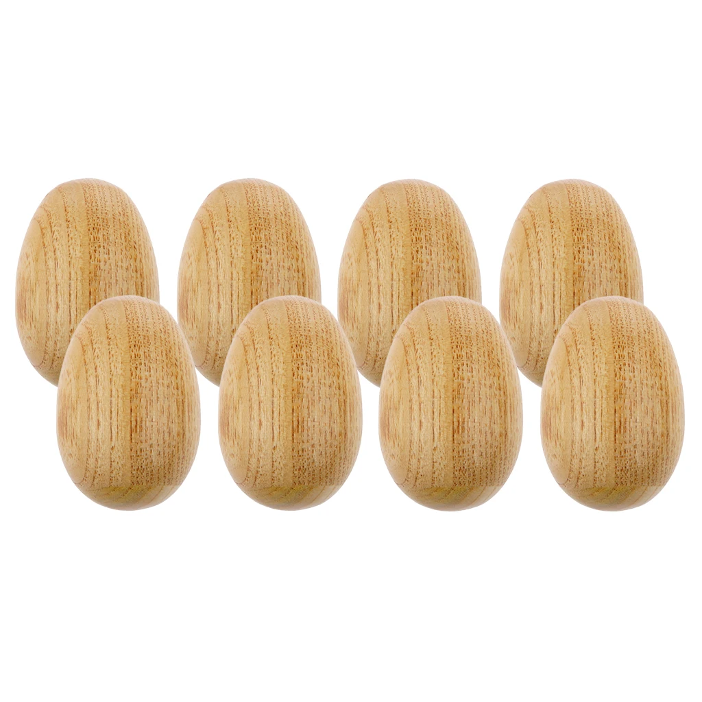 Handcrafted 8x Wooden Egg Shaker Hand Shakers Mini Percussion 6.5x4cm