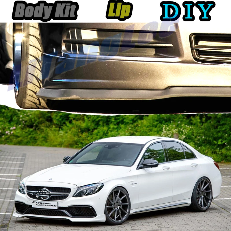 EPMD Bumper Lip Splitter Scoops Car tuning Body Kit For Mercedes Benz C C63 MB W202 W203 W204 W205 demo