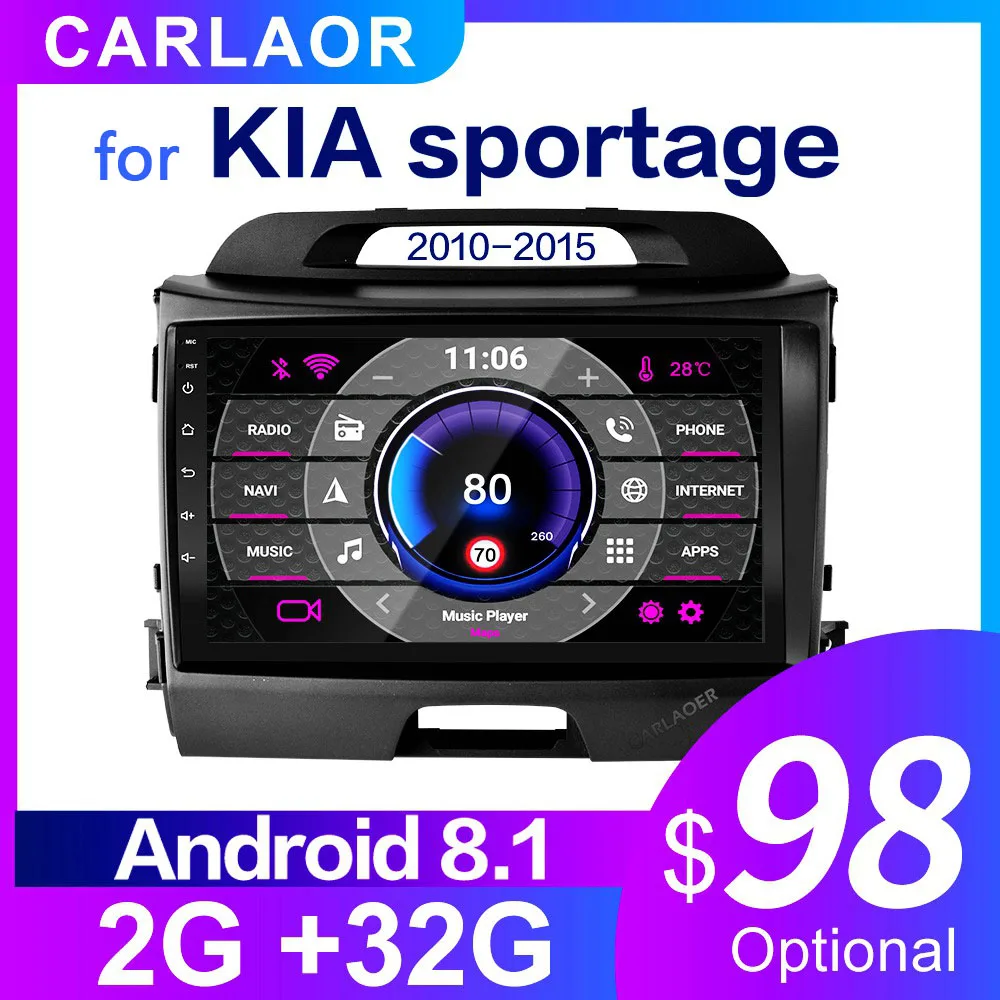 Автомагнитола 2 Din мультимедийный проигрыватель на Android для KIA Sportage 2010 2011 2012 2013 2014