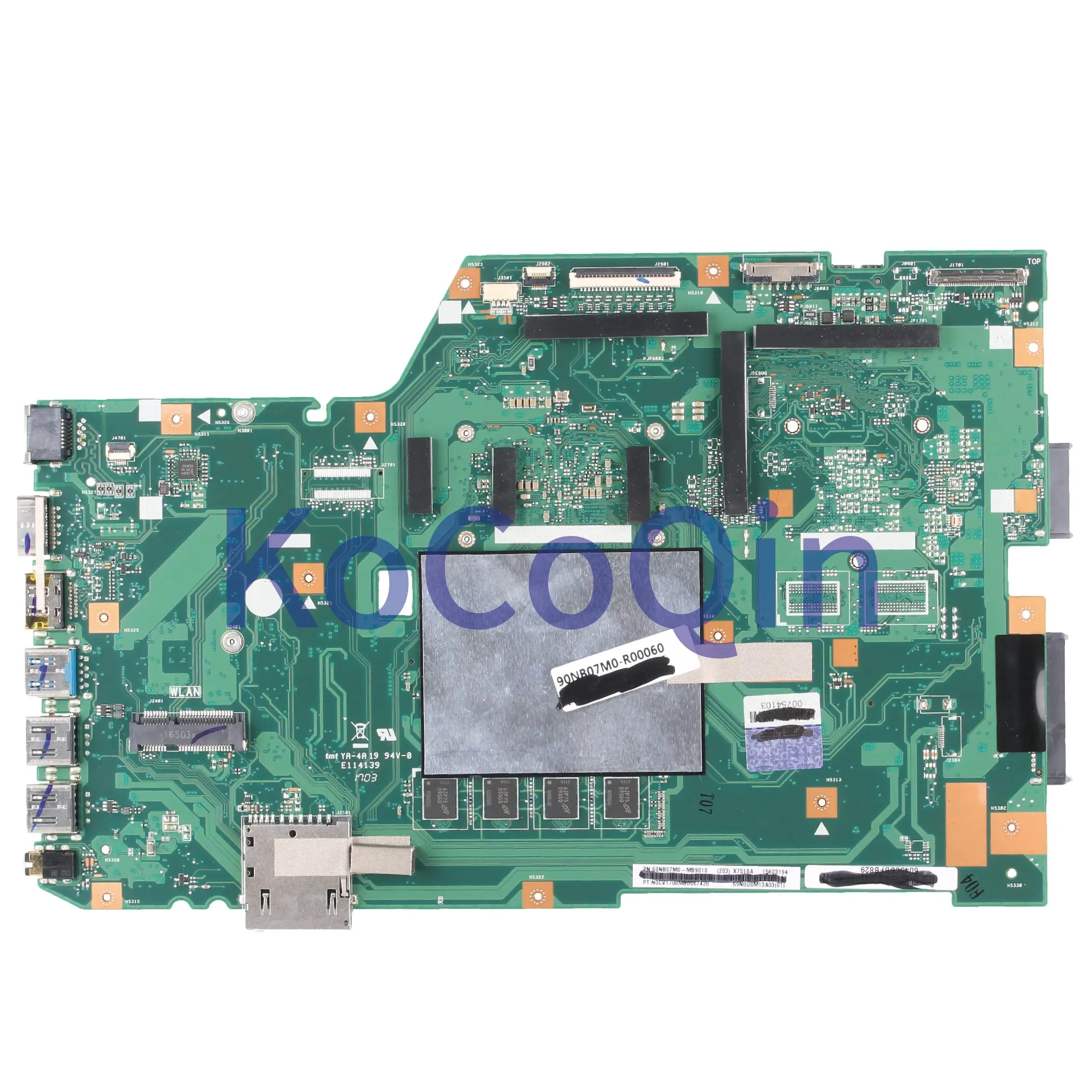 KoCoQin материнская плата для ноутбука ASUS X751SA X751S X751SJ X751SV материнская плата REV.2.0 SR2KN Celeron N3060 протестирована