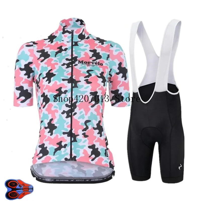 Morvelo Women's 9D gel pad Short sleeve Cycling Jersey sets ladies Pro Team summer Maillot Cycling Ropa ciclismo suits