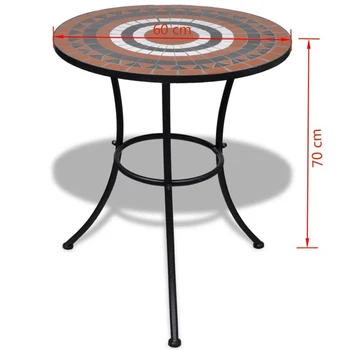 

3pcs Outdoor Table And Chair Combination Garden Chair Mosaic Bistro Terrace Yard Coffee Table living room furniture