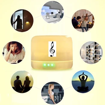 

500ml Bluetooth Speaker Ultrasonic Aroma Diffuser Essential Oil Diffuser Timing Air Humidifier Home Desktop Air Purifier