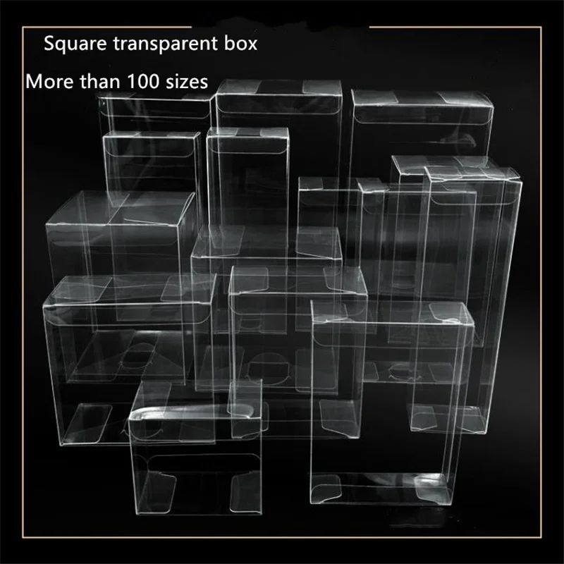 

50pcs Transparent Clear Gift Candy Box Square PVC Chocolate Bags Boxes Christmas gift box Wedding Favor Party Event Decoration
