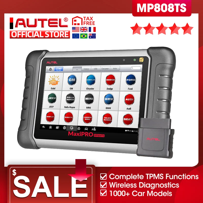 Autel MaxiPRO MP808TS профессиональный инструмент автодиагностики сканер TPMS сброс масла