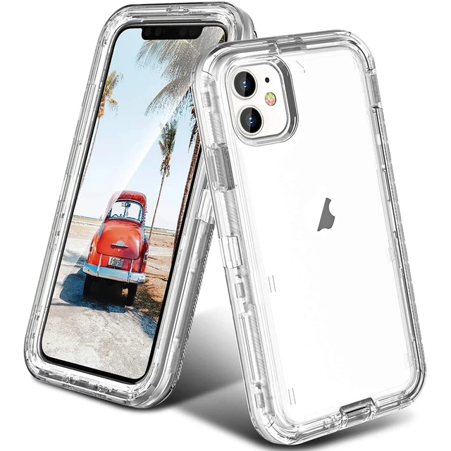 Funda De Teléfono Transparente A Prueba De Golpes Para Iphone 11, 12, 13, 14  Pro Max, Xr, Xsmax, X, Xs, Se, 7, 8, 6, 6s Plus, Armadura Brillante Y Lisa  - Carcasas Y Estuches Para Móviles - AliExpress