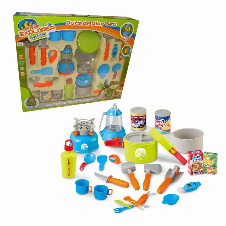 

Children'S Educational Play House Toys Open Country Camping tao zhuang Kitchenware Tableware Gas Stove Open Country Coying Utens