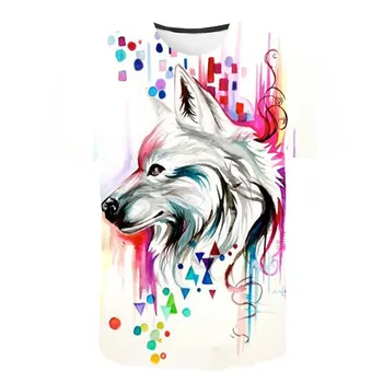 

2019 Summer New Men Wolf series 3D Print T-shirt S-6XL Plus Size O-neck Short Sleeve T-shirt Fashion Men Casual Tops tee