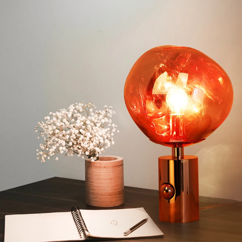 

Nordic LED Melt Lava Table Lamp Bedside Lamp Living Room Minimalist Home Deco Lighting Light Fixture Table Lamps for The Bedroom