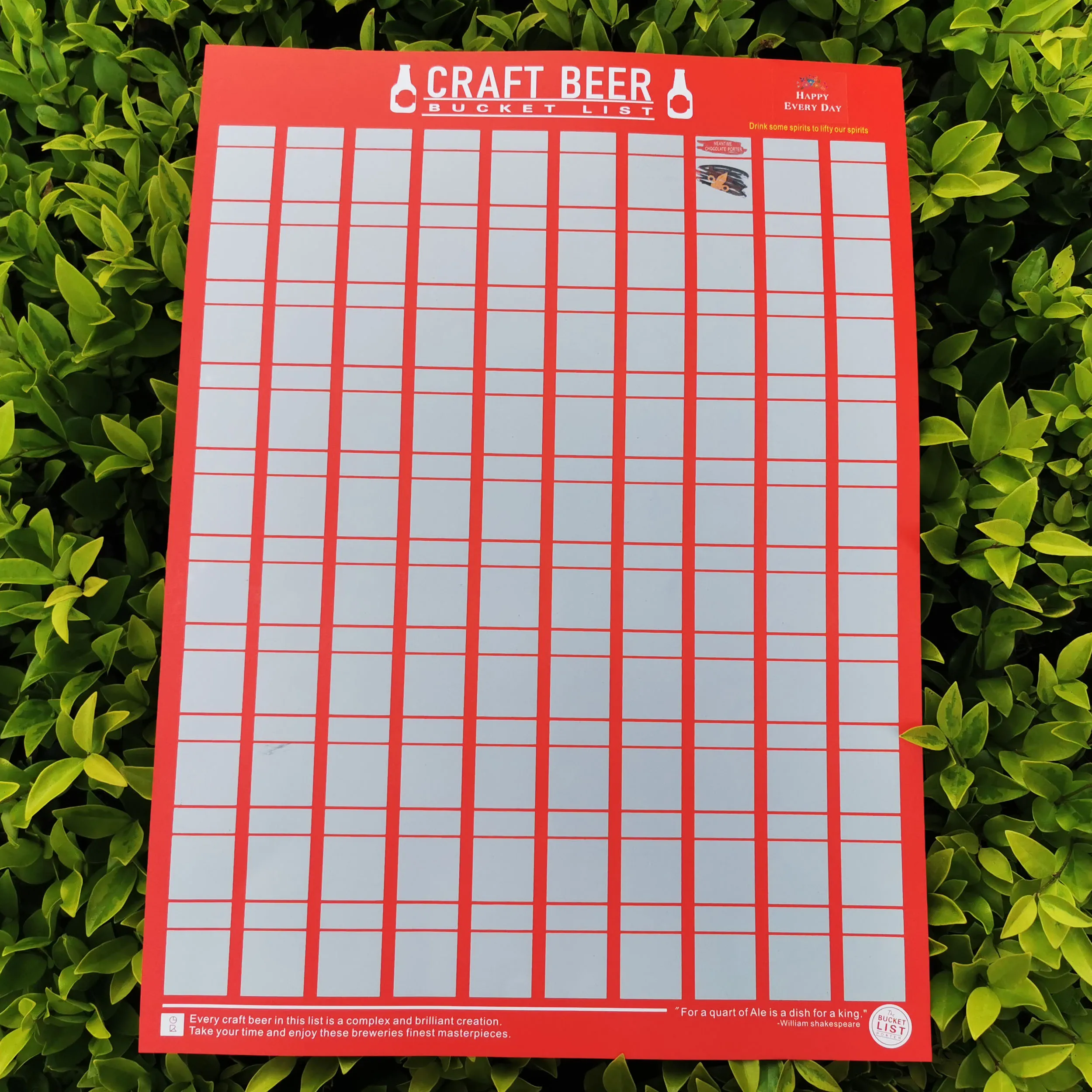 Cratf Beer Scratch Off Bucket List Poster Scratch Last Wish Poster