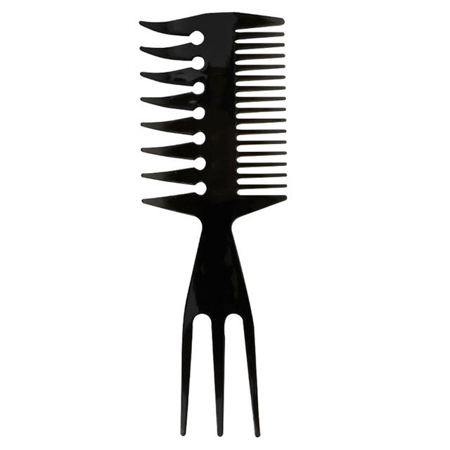 Vintage Oil Hair Comb Retro Wide Tooth Fork Comb Back Hair Beard Comb Male Styling Tools Anti-Static Double-Sided Comb