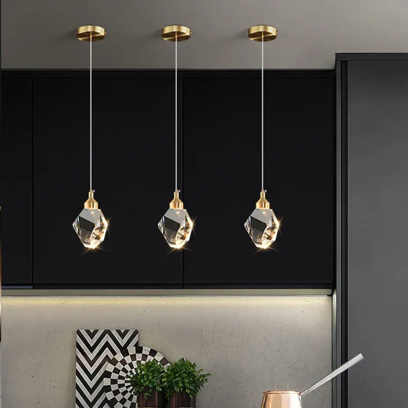 Bedroom Bedside Decorative Chandelier Crystal Light Luxury Dining Room Lustre Home Decoration Living Room Long Line Chandelier,pendant lights,pendant lamp,chandelier lighting,vintage pendant lights,rope pendant lamp