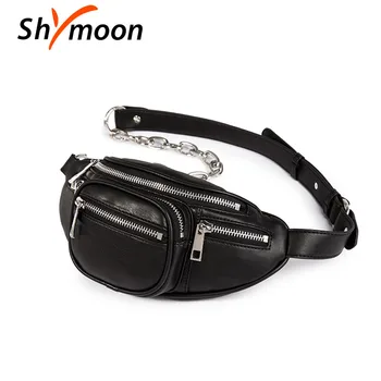 

SHYMOON Women mini Waist Bags Brand Designer Waist Packs Fashion Leather Chest Bag PU leather Shoulder Bags Fanny Pack belt Bags