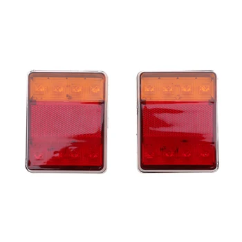 

2pcs 12V 8 Led Rear Tail Light Brake Turn Signal Reverse Trailer Truck