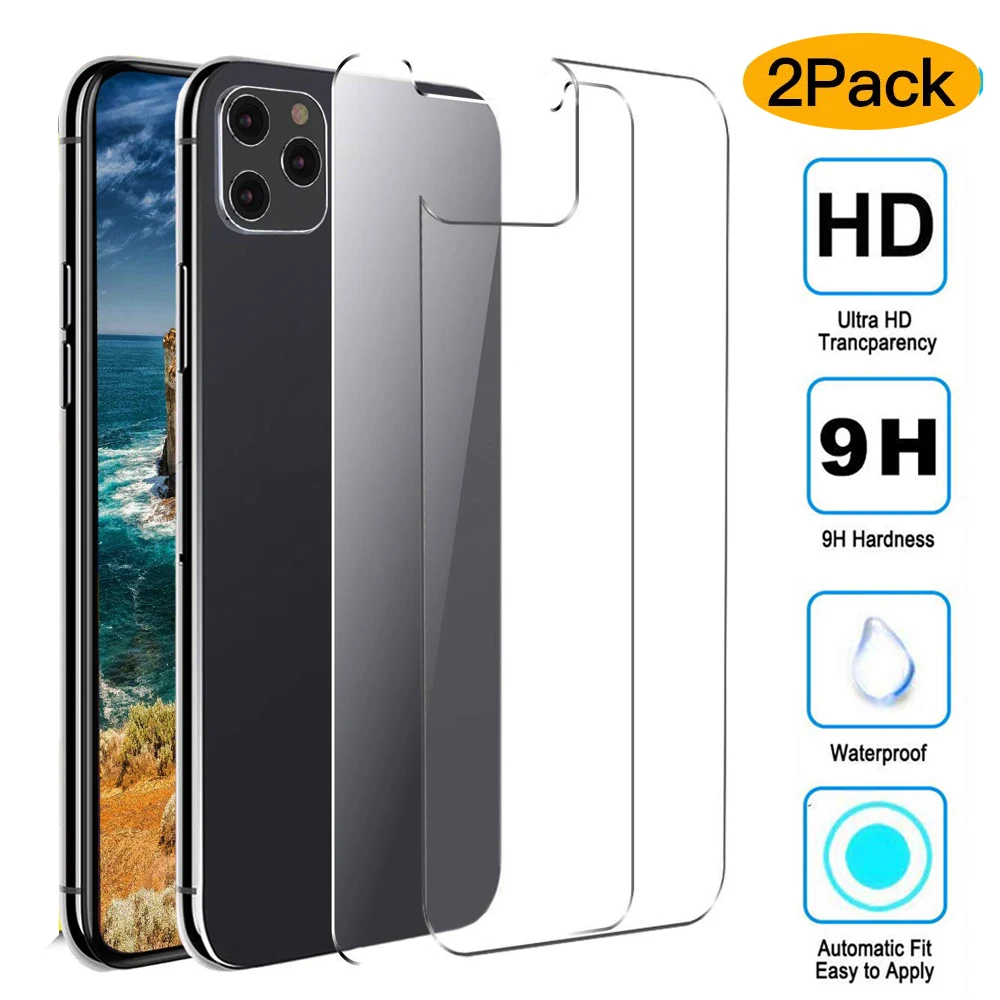 2 шт. в упаковке заднее закаленное стекло для защиты экрана iPhone 11 Pro Max 9H HD