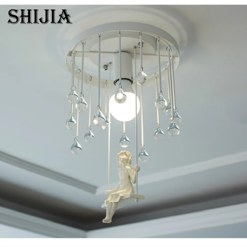 

Modern Art Angel Chandelier Led Lamps Nordic Creative Living Room Bedroom Led Chandelier E27 Led Lustre Light chandeliers