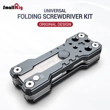 SmallRig Folding Screwdriver Kit Wrench Set Portable Hand Tool Set 4 Allen Wrenches 2.5, 3, 4, 3/16, 1 flat screwdriver 2373