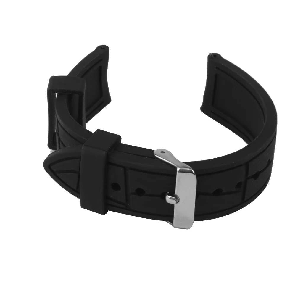 

Mens Silicon Sports Rubber Waterproof Divers Driving Watch Strap Band 22mm Black