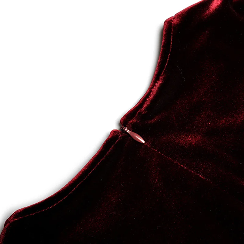 Осенне-зимние платья, круглый вырез, рукав-накидка, с рюшами, асимметричные оборки, Элегантное макси, однотонное, бордовое/черное бархатное платье