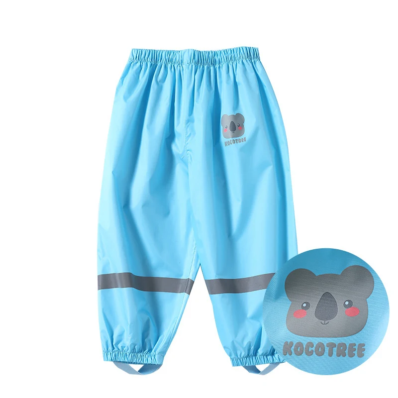 Детские непромокаемые штаны в Корейском стиле для мальчиков и девочек, непромокаемые штаны для детей, могут быть оснащены плащами - Цвет: Blue