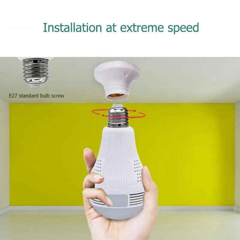 

Panoramic Wifi E27 LED Light IP Camera 960P Bulb Security Monitor Cam CCTV