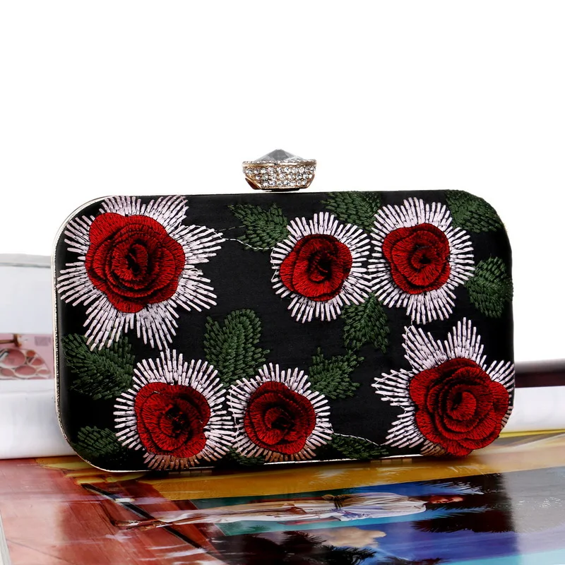 Стиль вышитый бисером вечерний мешок дамы европейской и американской моды банкетный мешок цветок ручной мешок вечерняя сумка