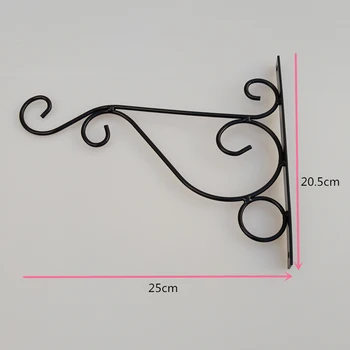 

10-Inch Wall Hanging Bird Feeder Flower Pots Macrame Plant Flower Hangers, Outdoor Decorative Iron Planter Lantern Hooks, Black