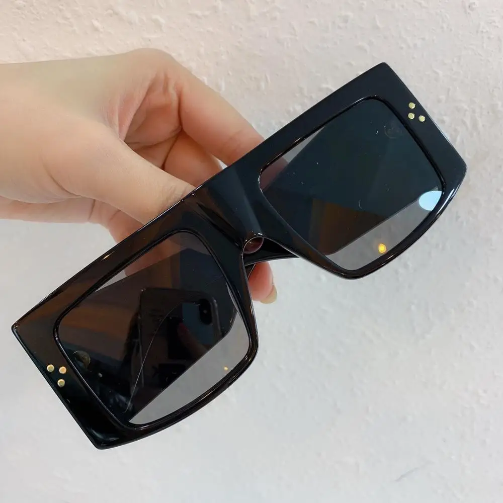 No.2 Sunglasses Прямоугольные солнцезащитные очки с большой оправой для женщин и мужчин, роскошные брендовые Дизайнерские широкие солнцезащитные очки больших размеров - Цвет линз: No.2 Sunglasses