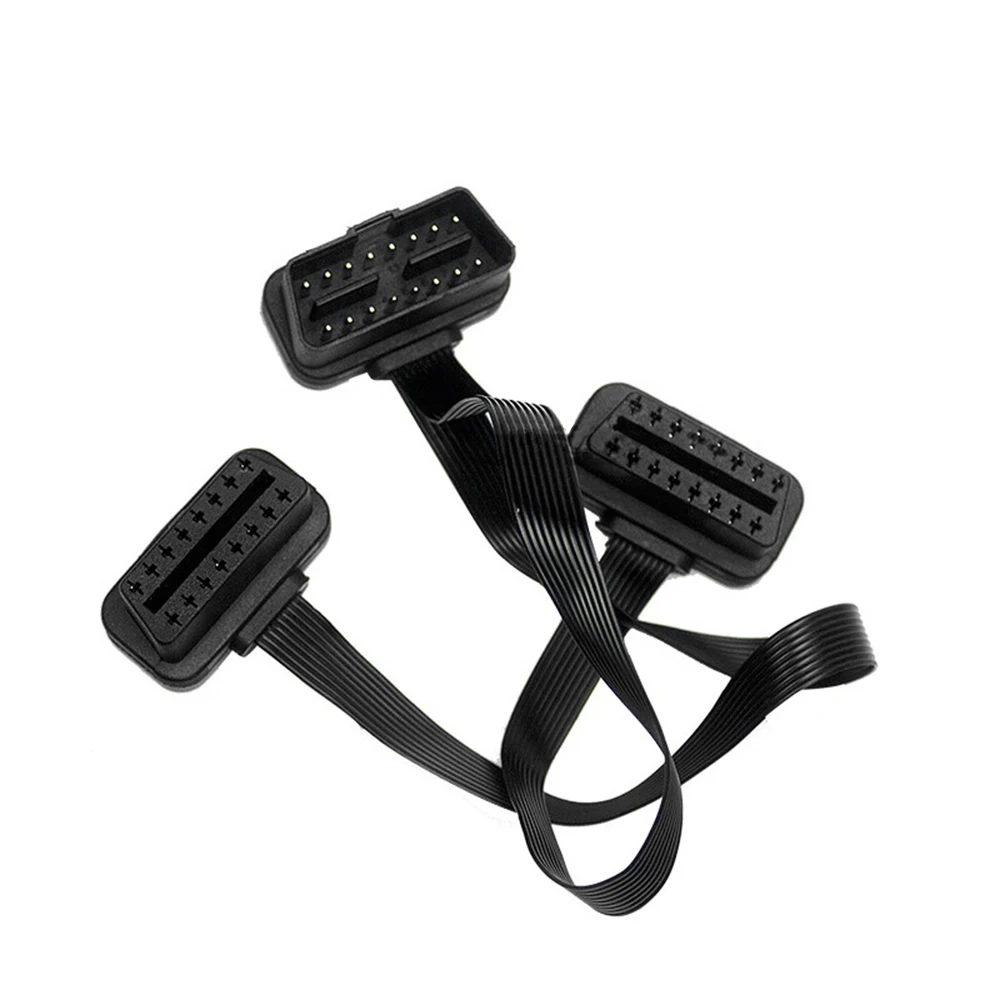 KKMOON OBD2 OBDII OBD 16 Pin мужской и двойной Женский Y сплиттер локоть соединительный кабель