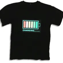 El блестящая одежда кусок Douyin Стиль Знаменитостей одежда с изображением батарейки кусок голоса El музыка Люминесцентная футболка OEM настраиваемый