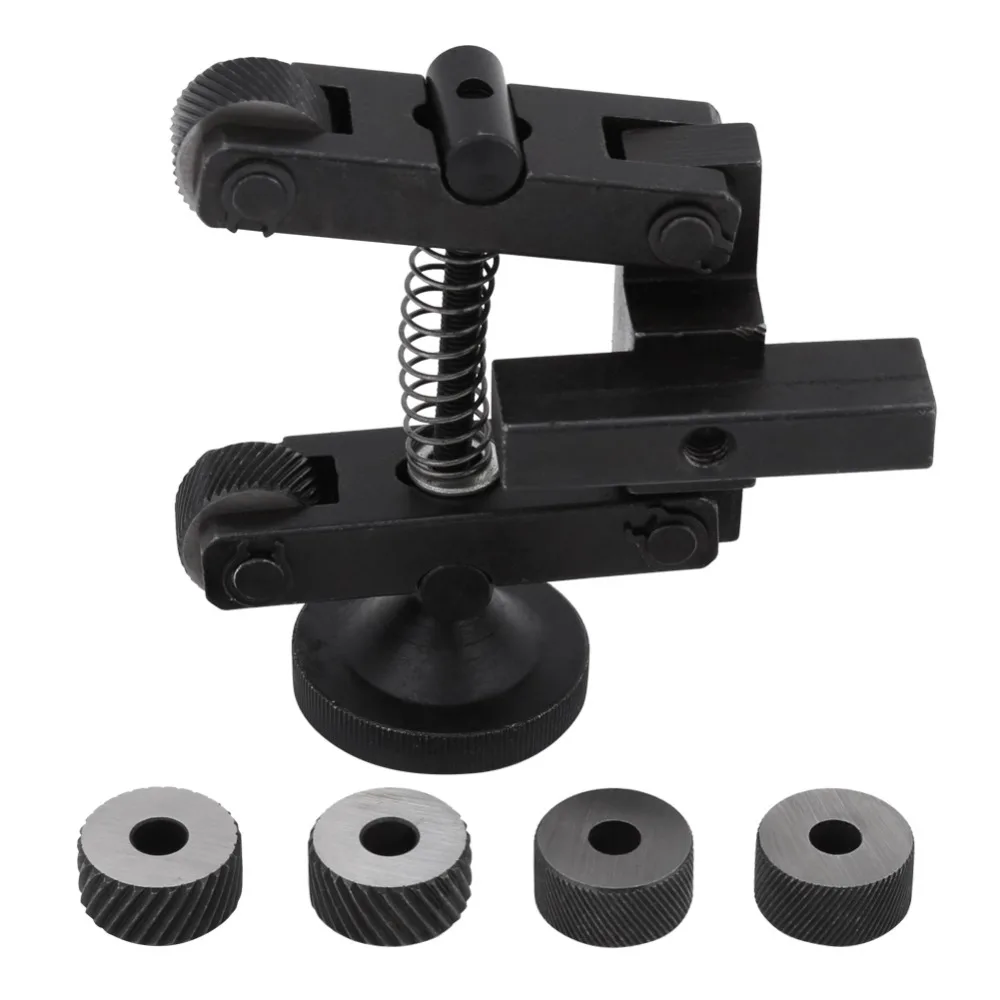 DANIU Knurling Knurler Tool Holder Linear Knurl Tool Lathe Adjustable Shank with Wheels Lathe Tools