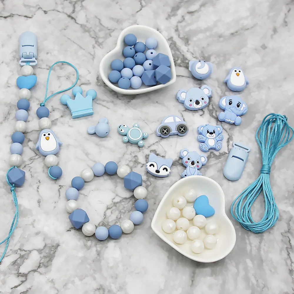 Cute-Idea 1set perline in Silicone accessori massaggiagengive bracciale ciuccio catena Toddle BPA dentizione masticabile gratuita prodotto morbido per bambini