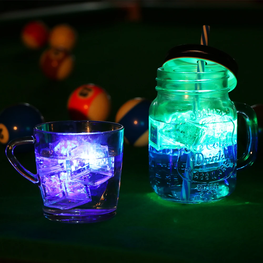 12 шт. светодиодный кубики льда NeonParty DIY Красочный Flash Prop световой светильник свадебный фестиваль Декор Рождественский бар декоративный бокал для вина