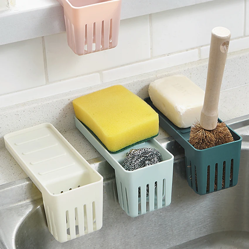 Держатель для губки на присоске органайзер кухонной раковины поднос хранения