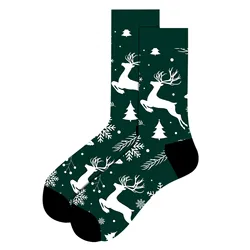 And Men's Tube Middle Cotton Damp Snowflake Claus Socks Autumn Socks Winter Socks Santa Men's Socks