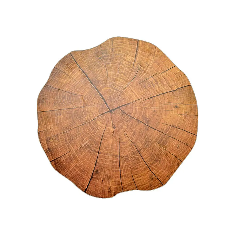 Wood Grain Western Placemat Tea Cup Mat PP Thermal Insulation Moisture proof Forest Wedding Home