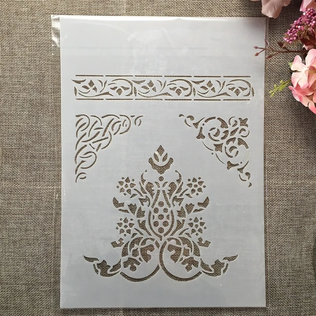 A4 29cm Edge Floral Decor Lines Diy Layering Stencils Painting Scrapbook  Coloring Embossing Album Decorative Template - Stencils - AliExpress