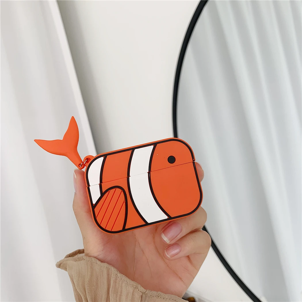 3D милый мультяшный КИТ клоун рыбка чехол для наушников гарнитура крышка для Airpods Pro зарядный чехол Коробка для наушников сумка для Airpods 3 чехол s