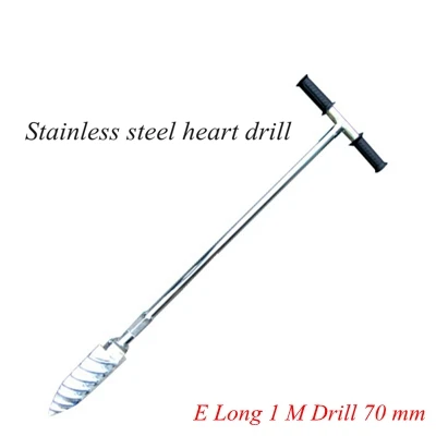 E Long 1 M Drill70mm Сеялка для грунта из нержавеющей стали, бесшовная труба, Пробоотборник для грунта, научно-исследовательские единицы, голландское сверло для заземления, голландское бурение для заемных грунтов - Цвет: E Long 1 M Drill70mm