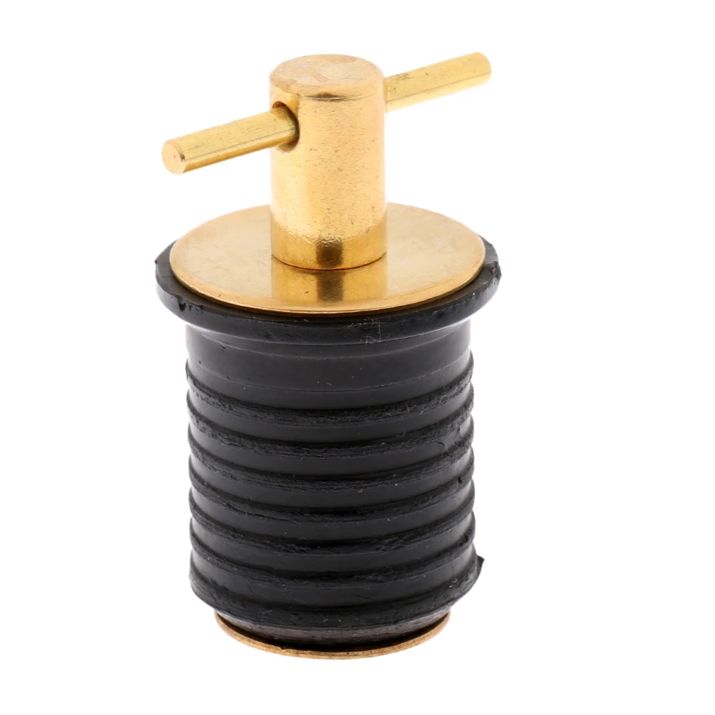 24mm Brass & Rubber Twist Boat Transom Drain Plug Hulls Livewell