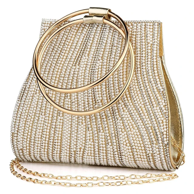 Borsa da sera donna pochette con strass di diamanti portafoglio da donna in  cristallo borsa da sposa banchetto per feste borse in argento pochette Tote  - AliExpress