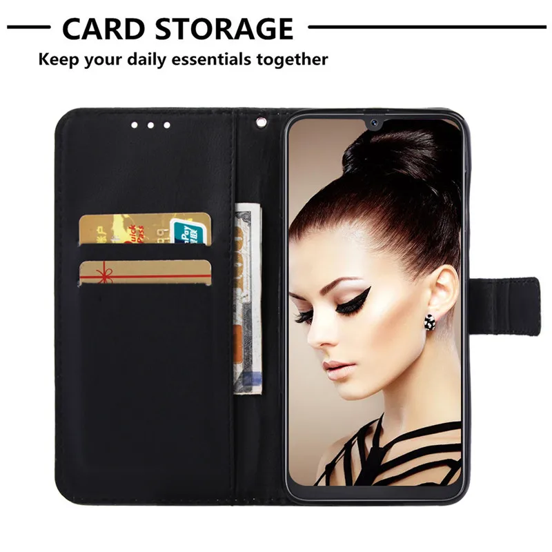 Кожаный флип-чехол для samsung Galaxy A10 A20 A30 A40 A50 A70 A80 A20e A10s A30s A50s A20s чехол для телефона чехол-бумажник с рисунком и крышка