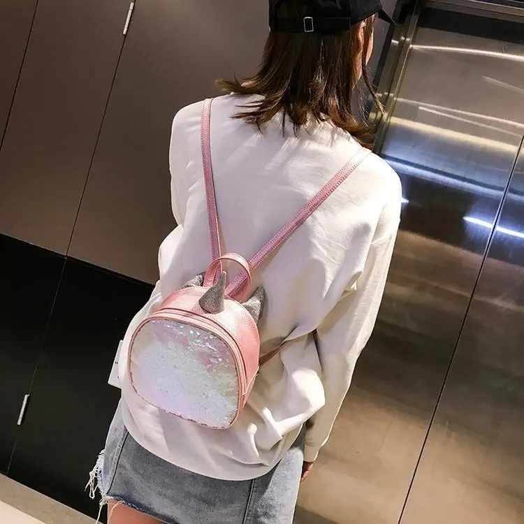 Children Extra Small Backpack Princess Kids Girls Cute Sequin Travel Backpack GIRL'S Sequin Unicorn Backpack