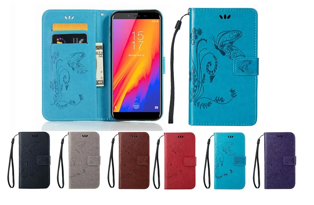Чехол Высокое качество Флип PU кожаный бумажник чехол с бабочкой для Leagoo M9 Pro/S9/power 5/Z7/T5C/S8/Kiicaa power mix