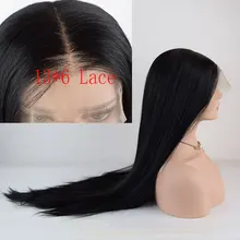 Bombshell, черные синтетические волосы, 13*6, парик на кружеве, прямые, жаропрочные, волокнистые волосы, натуральные волосы, средняя часть, для женщин