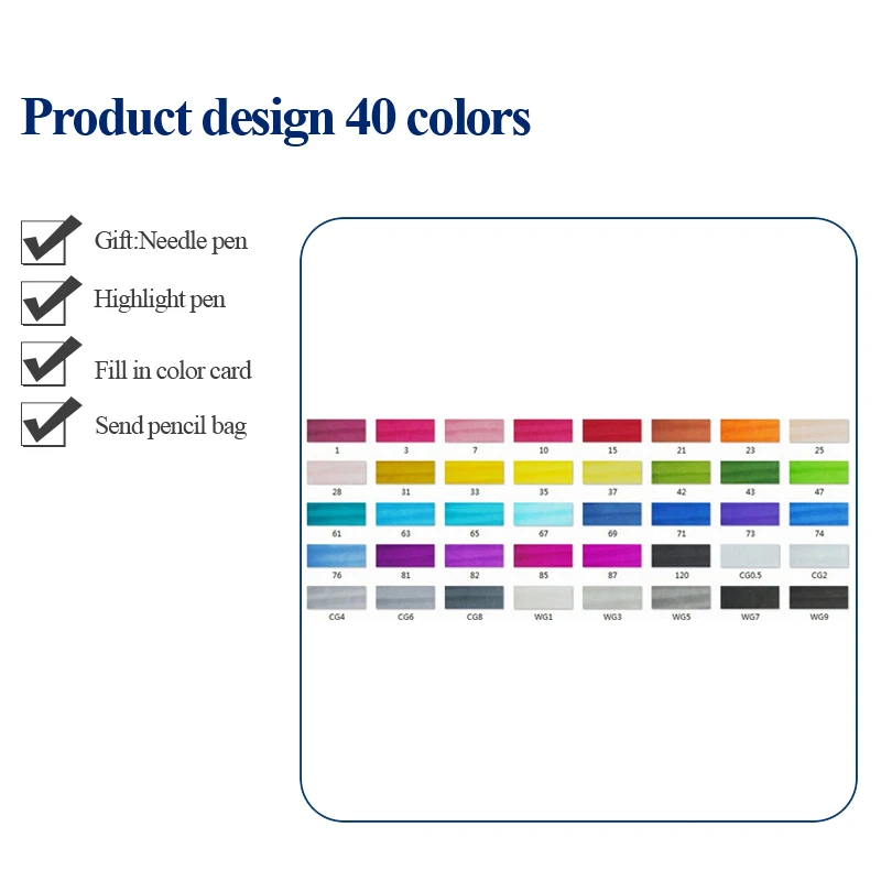 Product-40-colors STA 3203 маркер для рисования набор двойной головой художественный эскиз жирной на спиртовой основе Маркеры Ручка 30/36/40/48/60/80/128/201 Цвета для анимации - Цвет: Product-40-colors