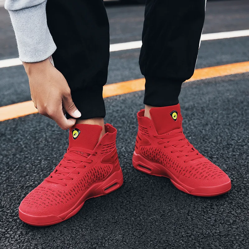 

2018 Autumn And Winter Fashion Mesh Athletic Shoes New Style Korean-style Trend Casual Fly Woven Mid-top Shoes Solid Color 973